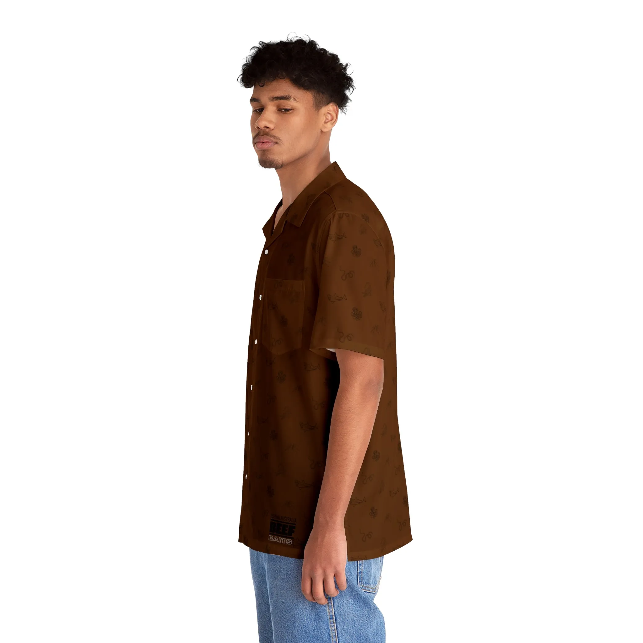 Beef Baits button up short sleeve Australia deadliest animal Men's Hawaiian Straya Shirt (AOP)