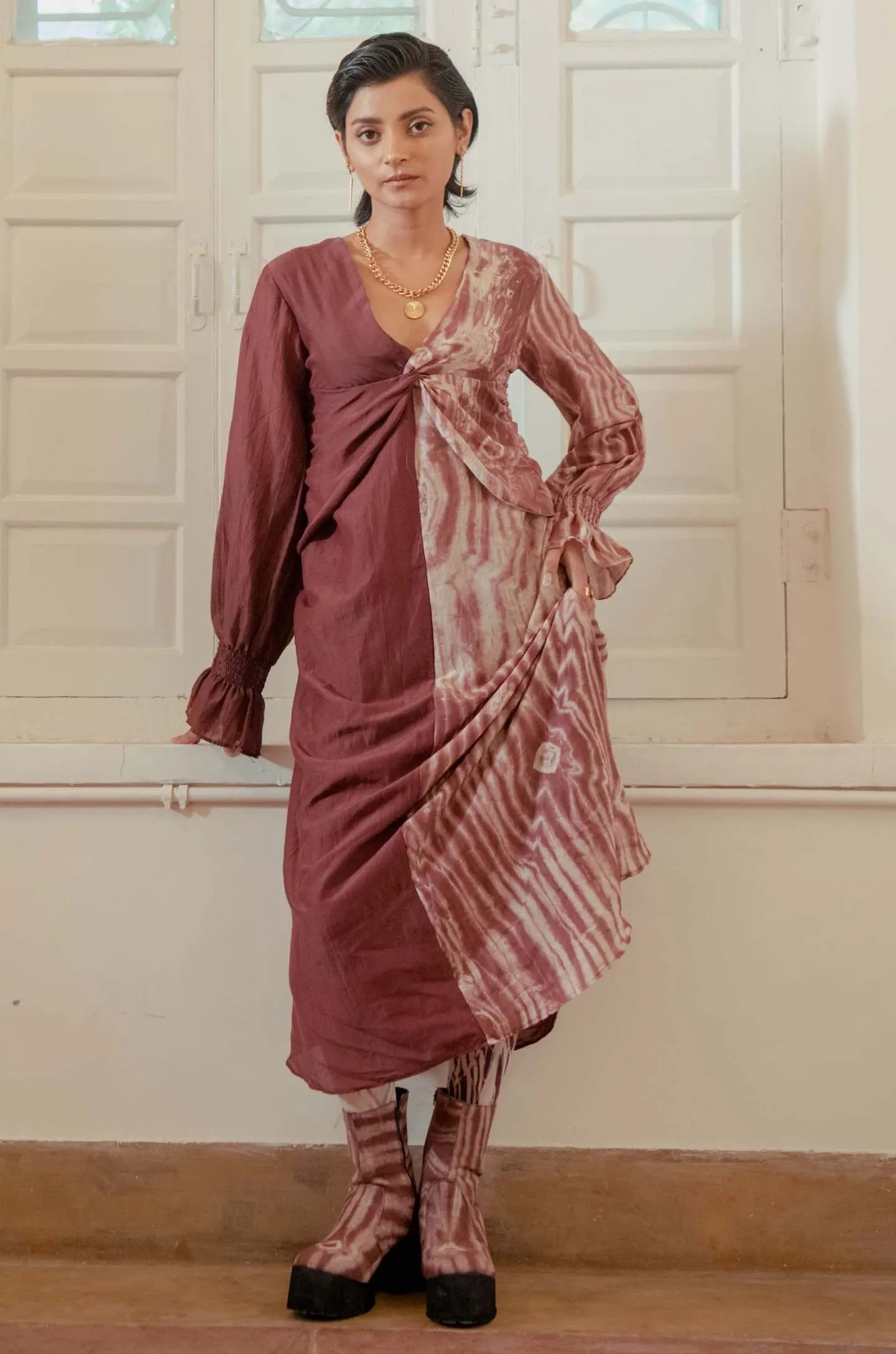 Beige Brick Wild Dress