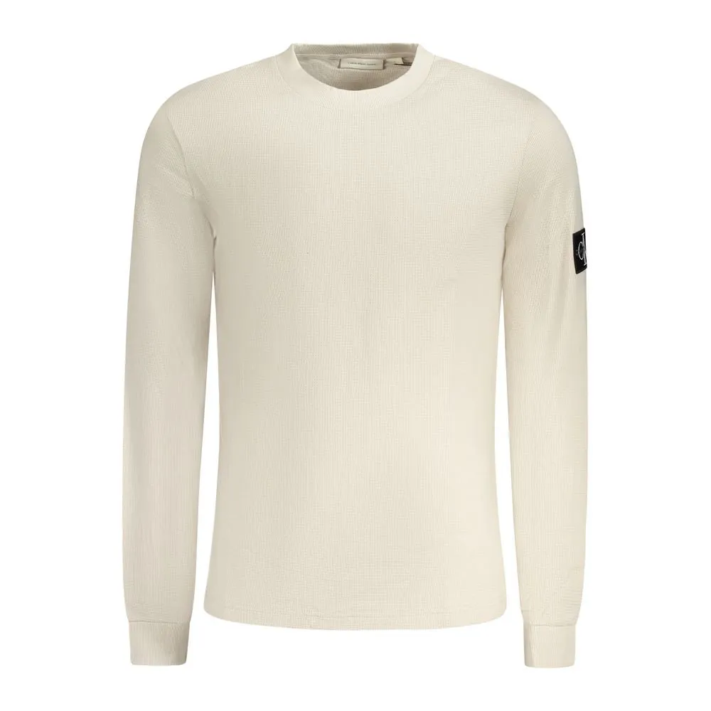 Beige Cotton Men Sweater