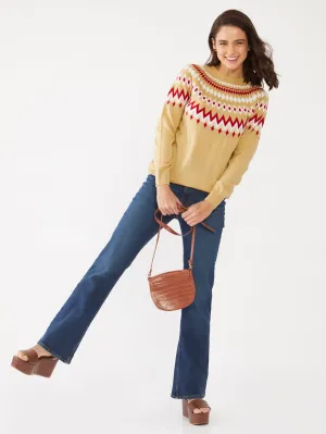 Beige Jacquard Sweater