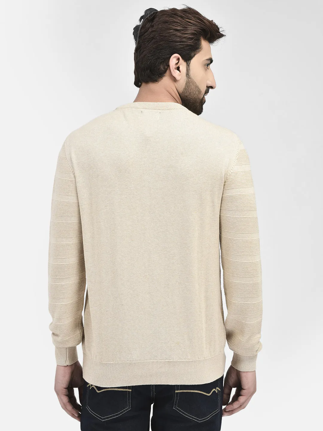Beige Stripes Sweaters