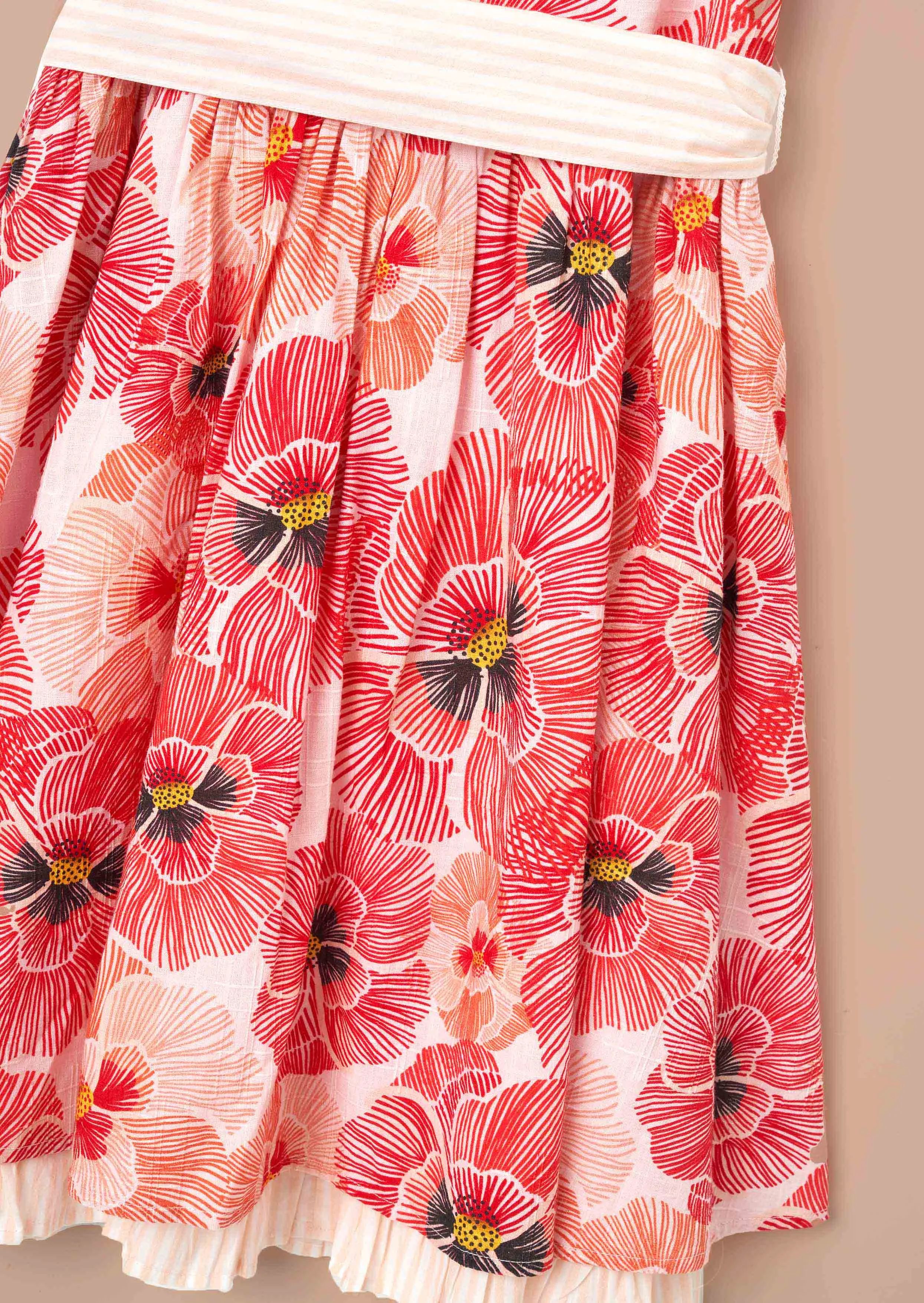 Bella Red Printed Dress