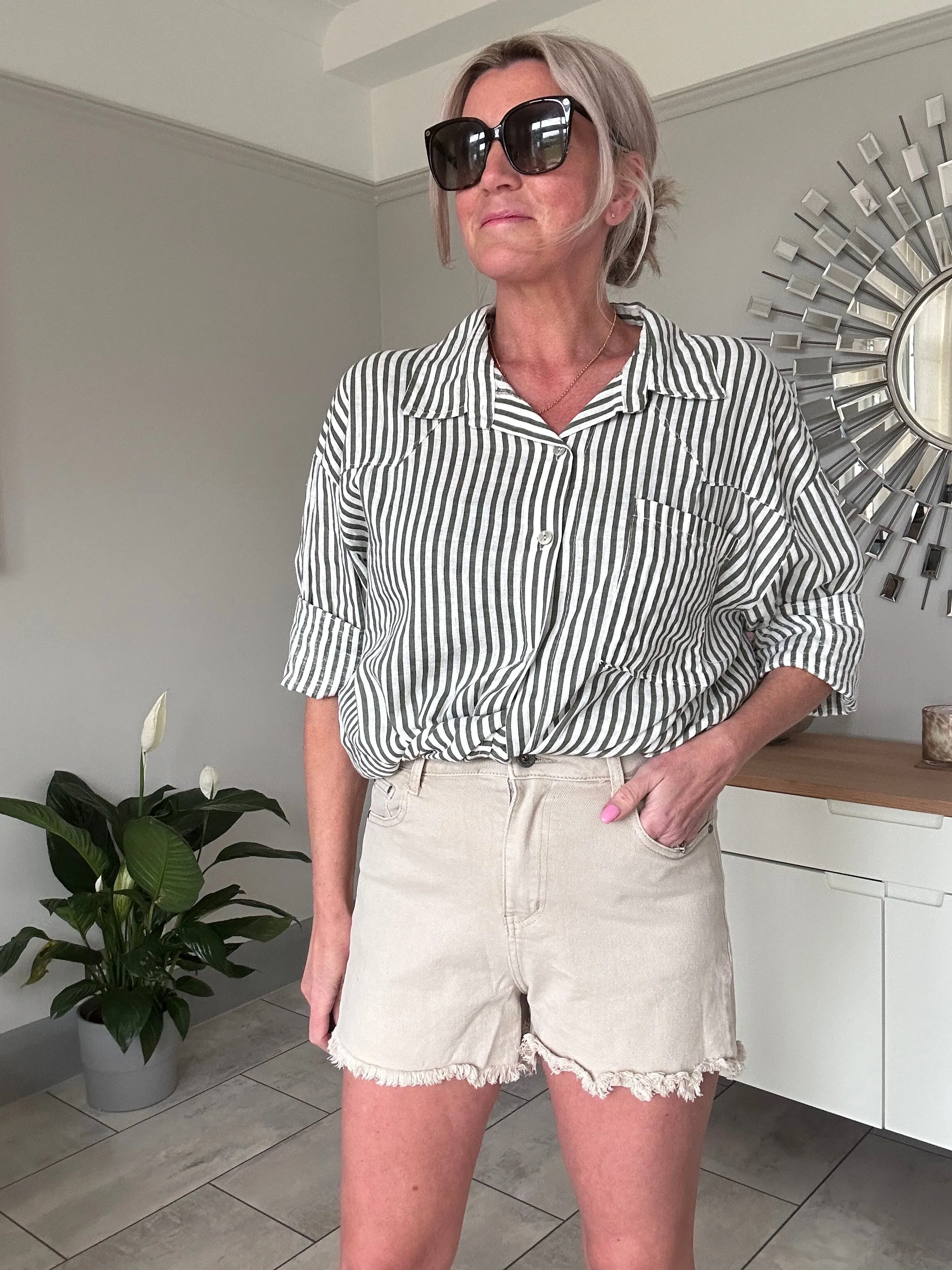 Black Cut Off Denim Shorts