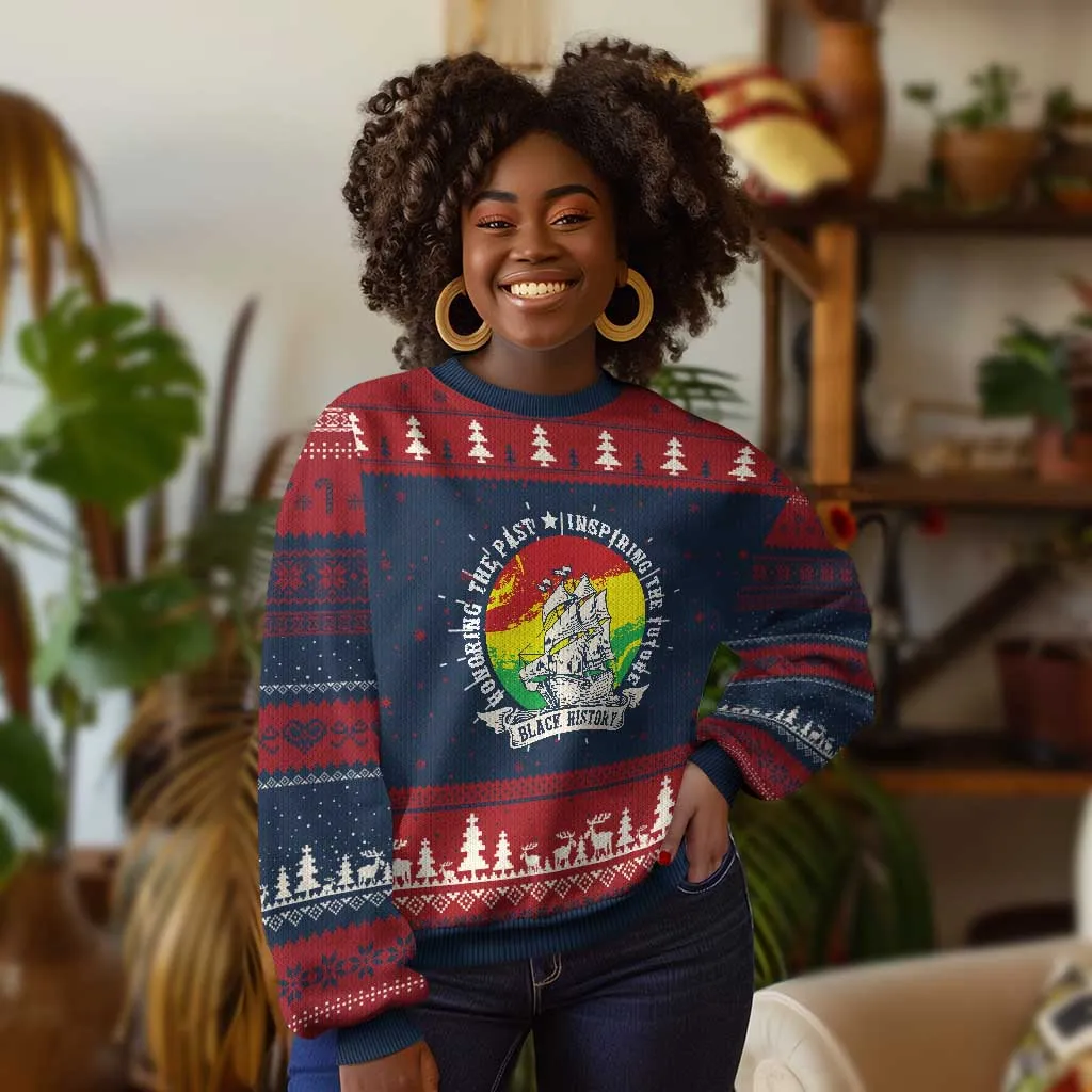 Black History Pride Ugly Christmas Sweater Honoring The Past Inspiring The Future TS09