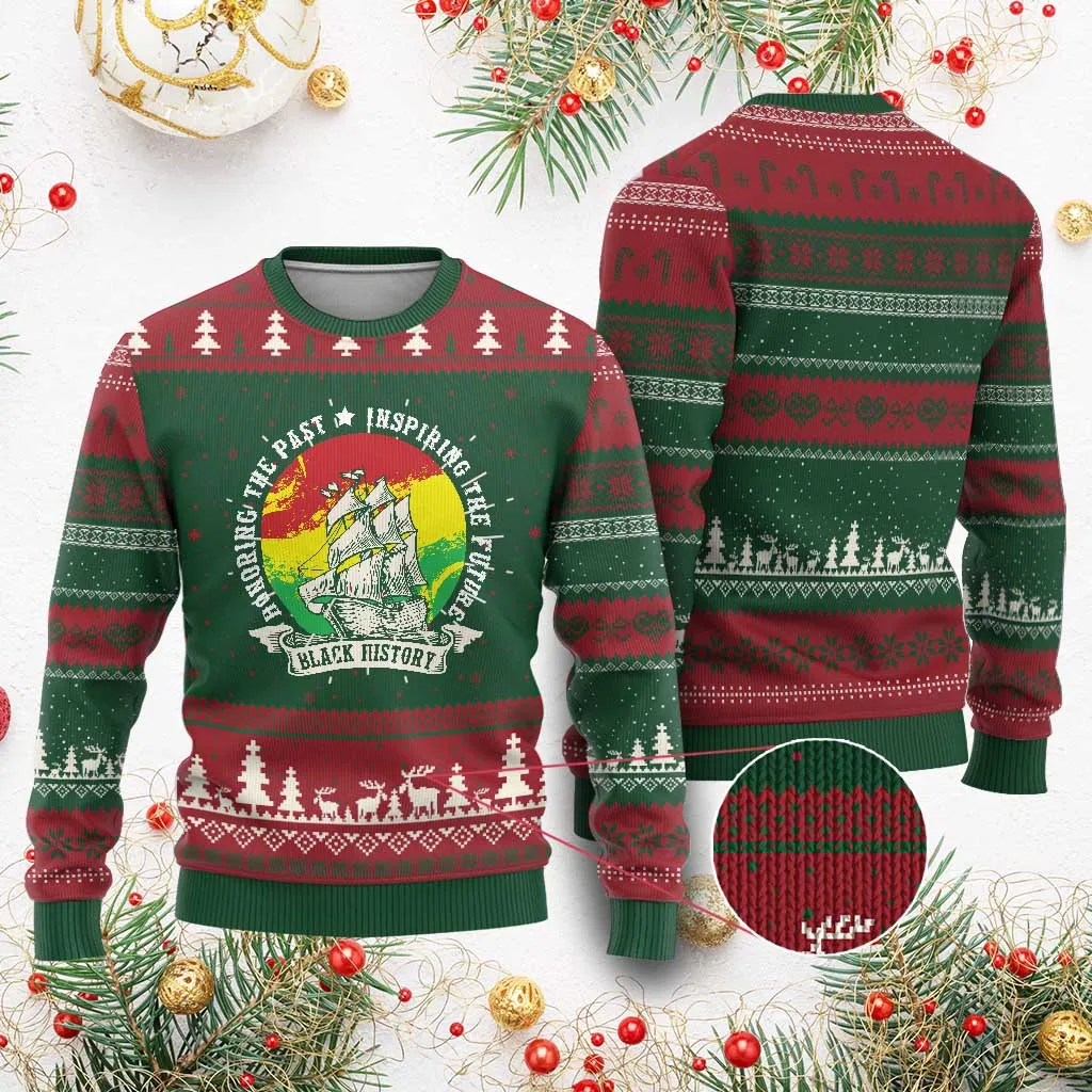 Black History Pride Ugly Christmas Sweater Honoring The Past Inspiring The Future TS09