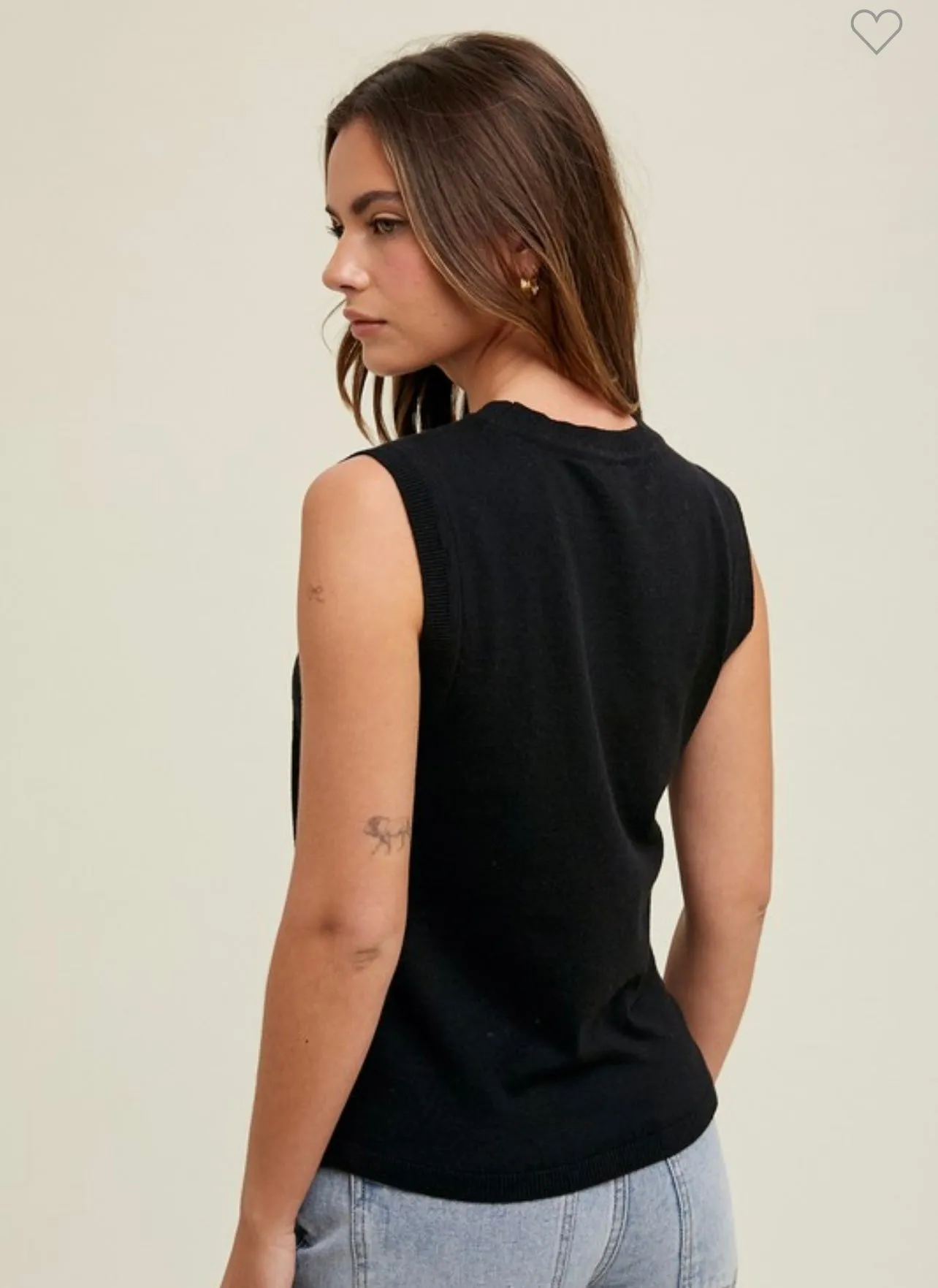 Black Lightweight Sleeveless Sweater