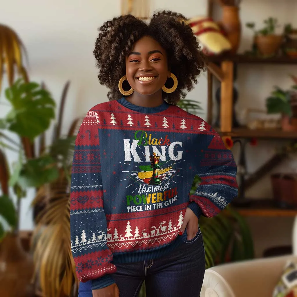 Black Pride Ugly Christmas Sweater Black King The Most Powerful Piece In The Game TS09