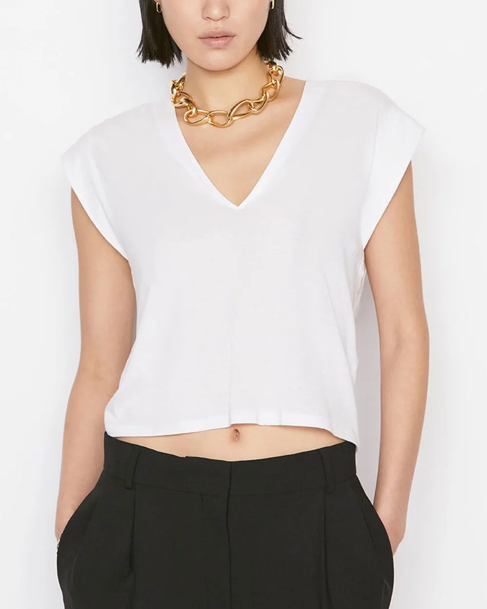 Blanc Le High Rise V Neck Tee