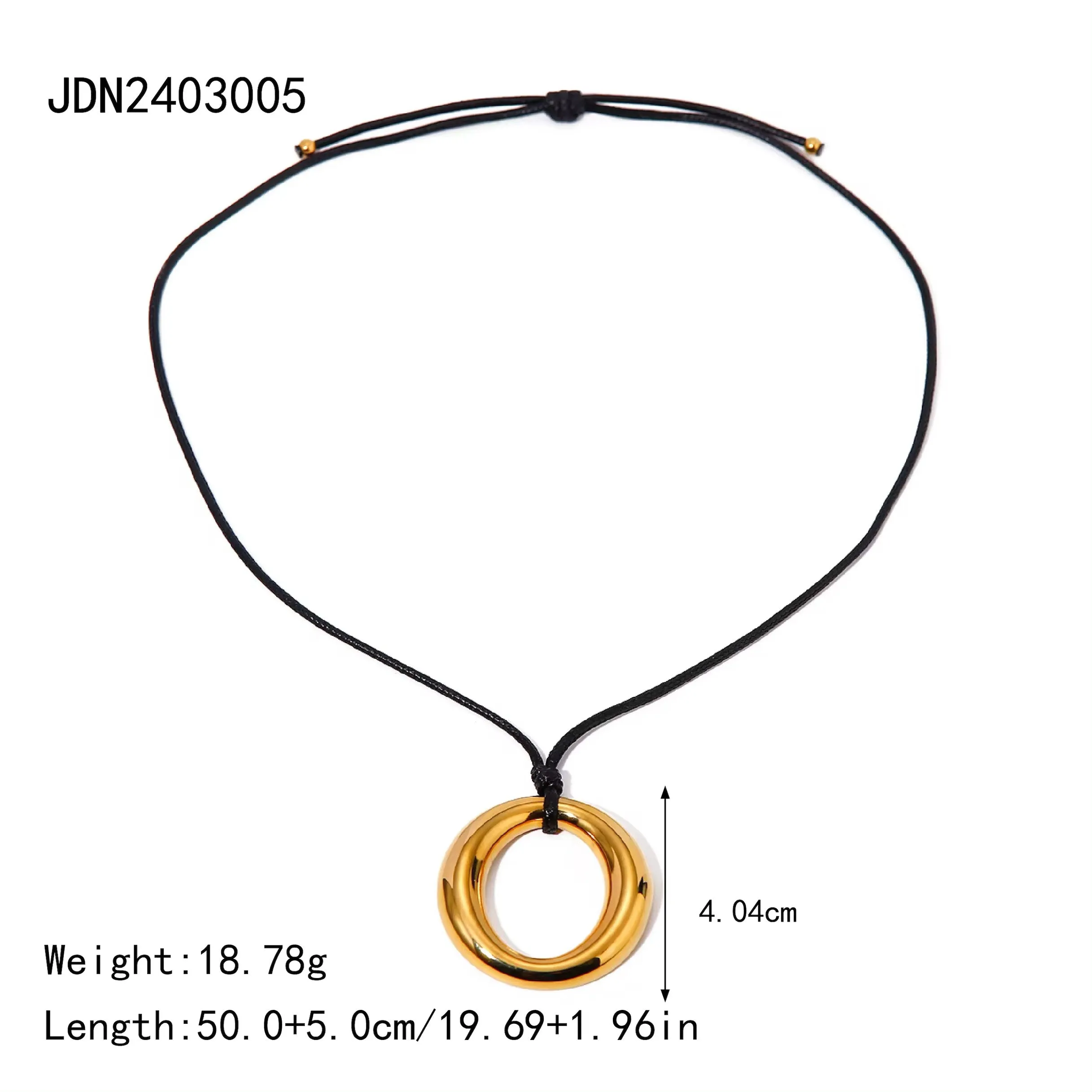 Bold Gold Circle Hollow Pendant Necklace