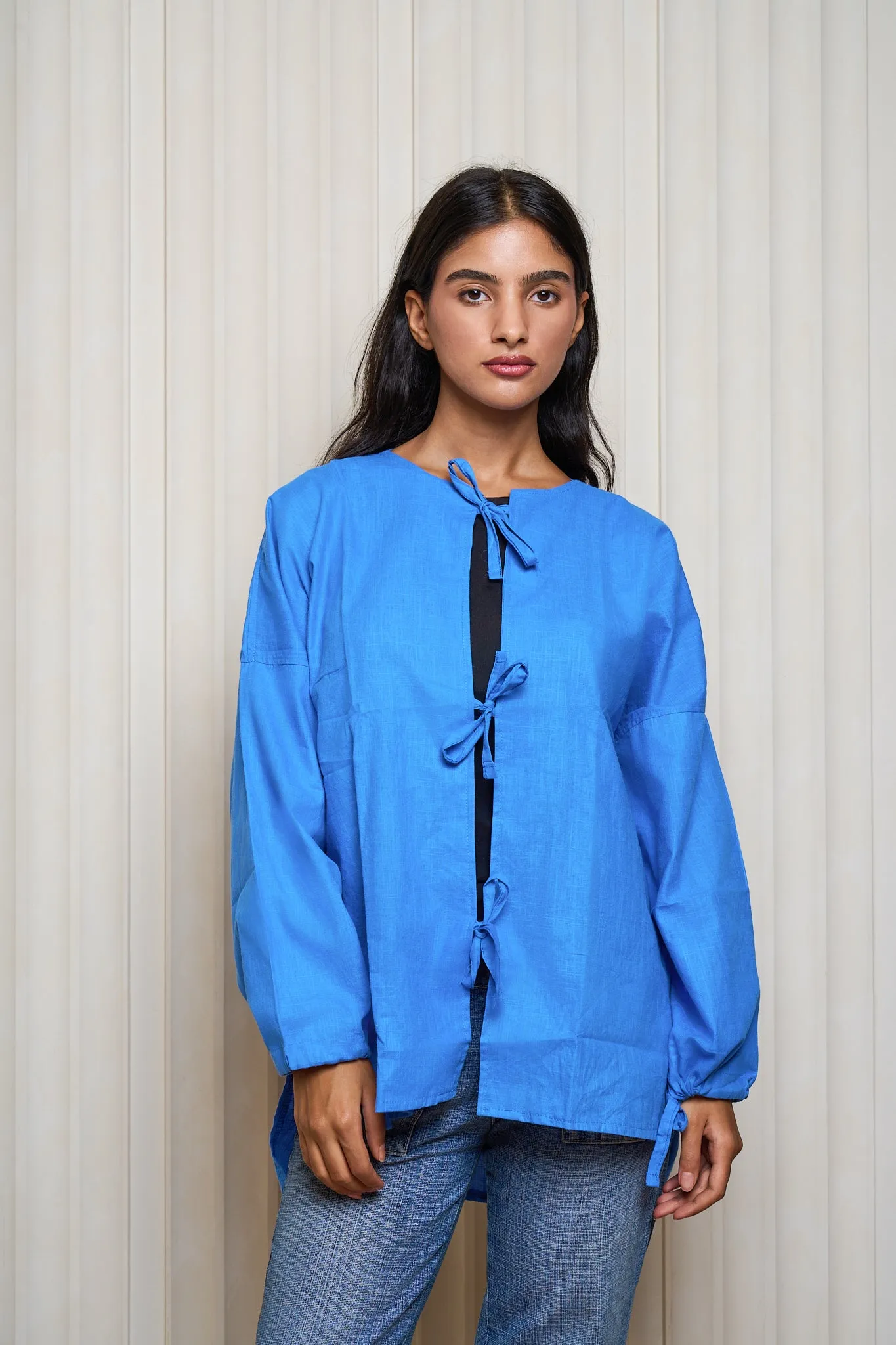 Bow Shirt In In Royal Blue