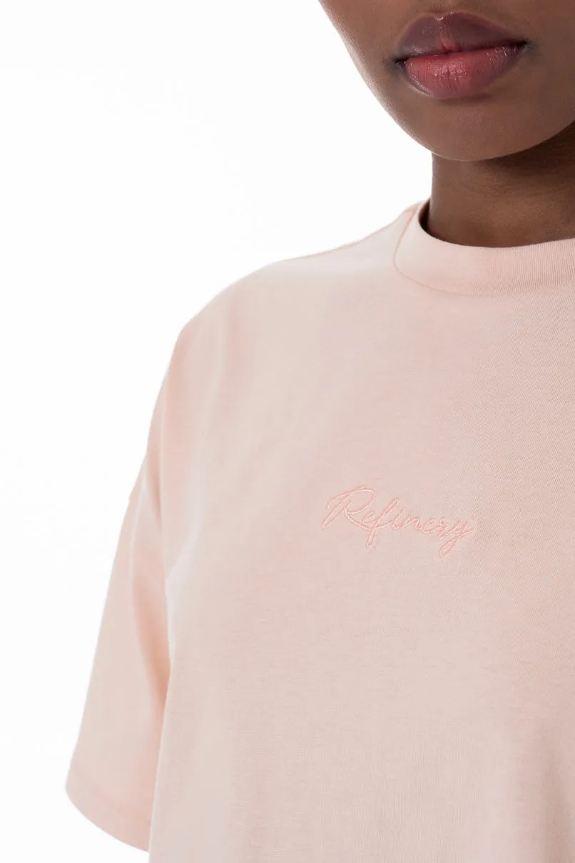 Boxy Branded T-Shirt _ 152282 _ Stone