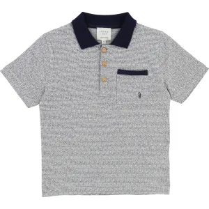 Boys Navy & Grey Polo Shirt