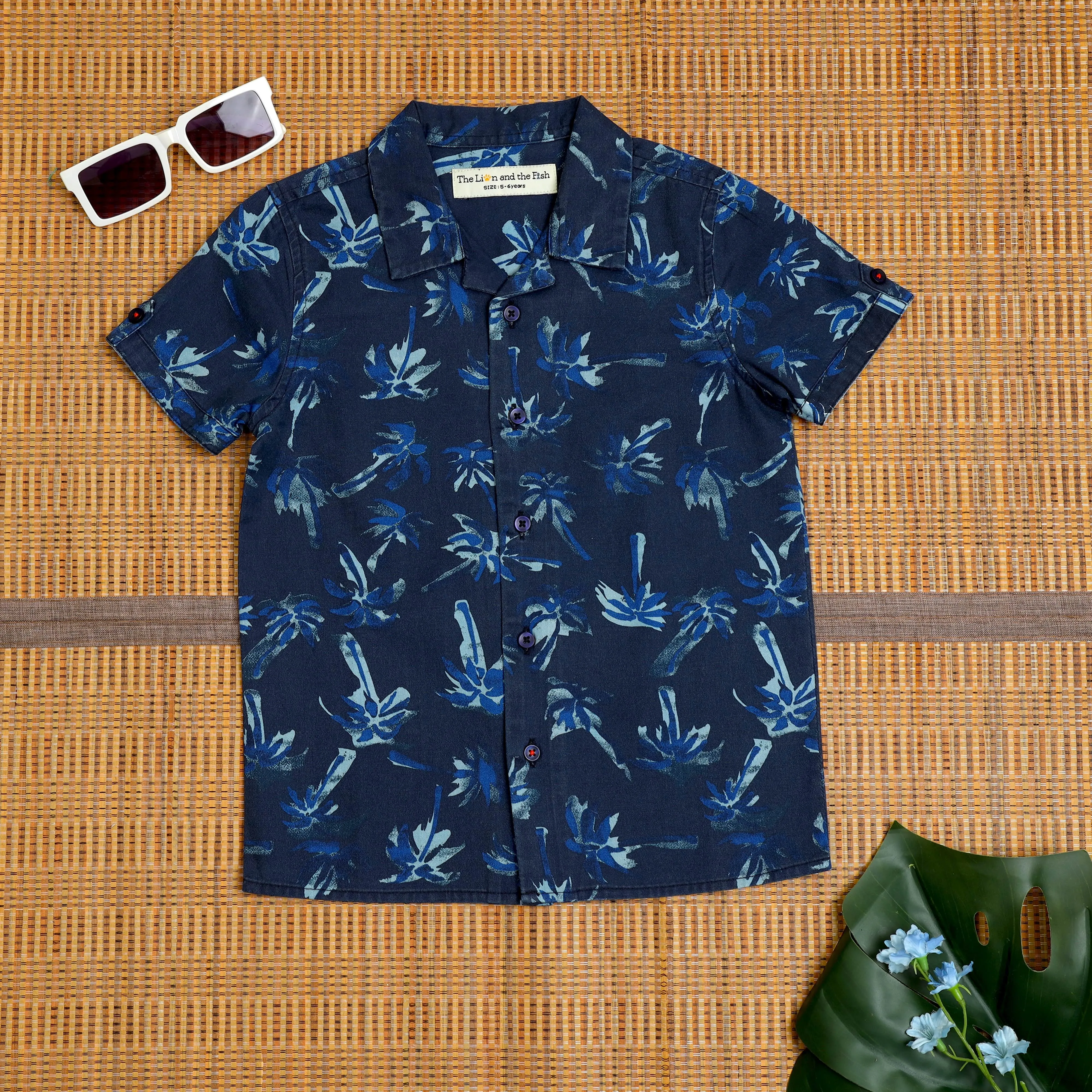 Boys Printed Shirt Solidate Blue