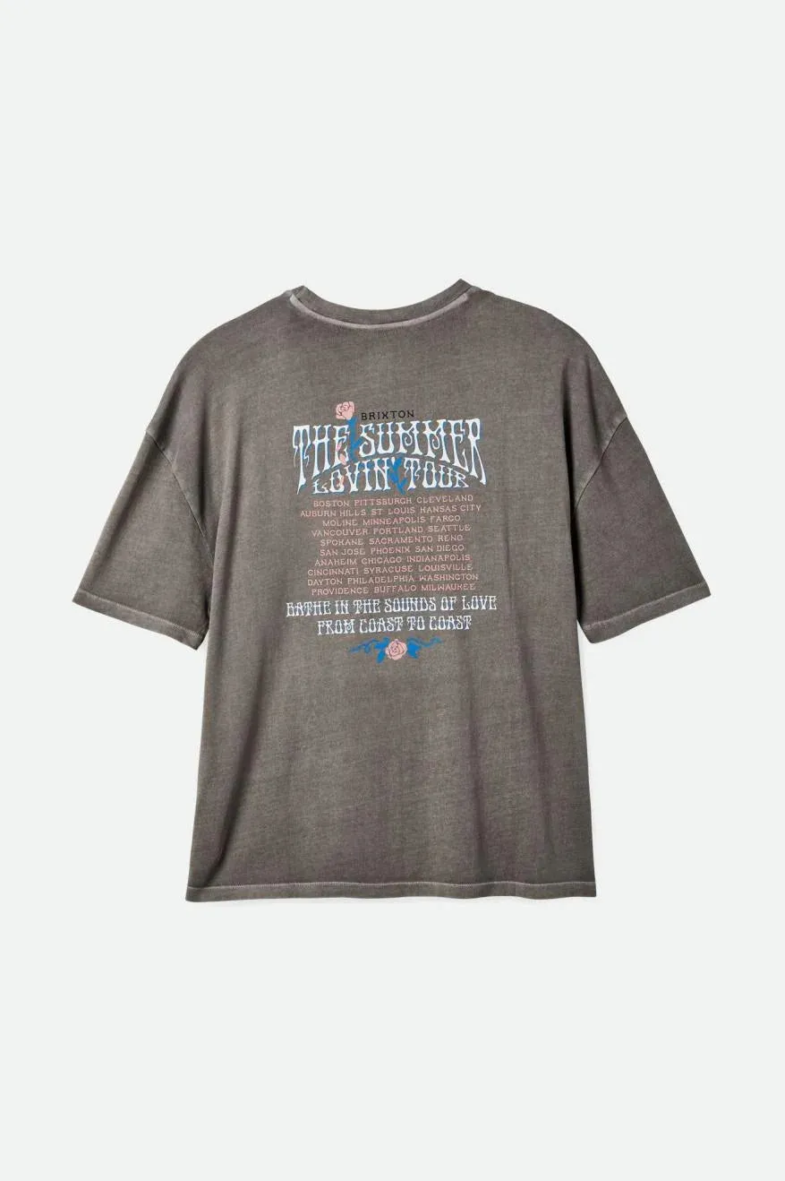 Brixton Sounds Of Love Oversized BF T-Shirt WASHED BLACK WORN WASH