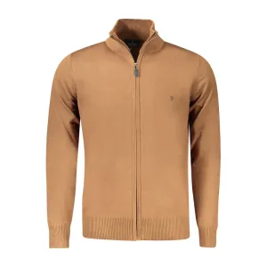 Brown Viscose Men Cardigan