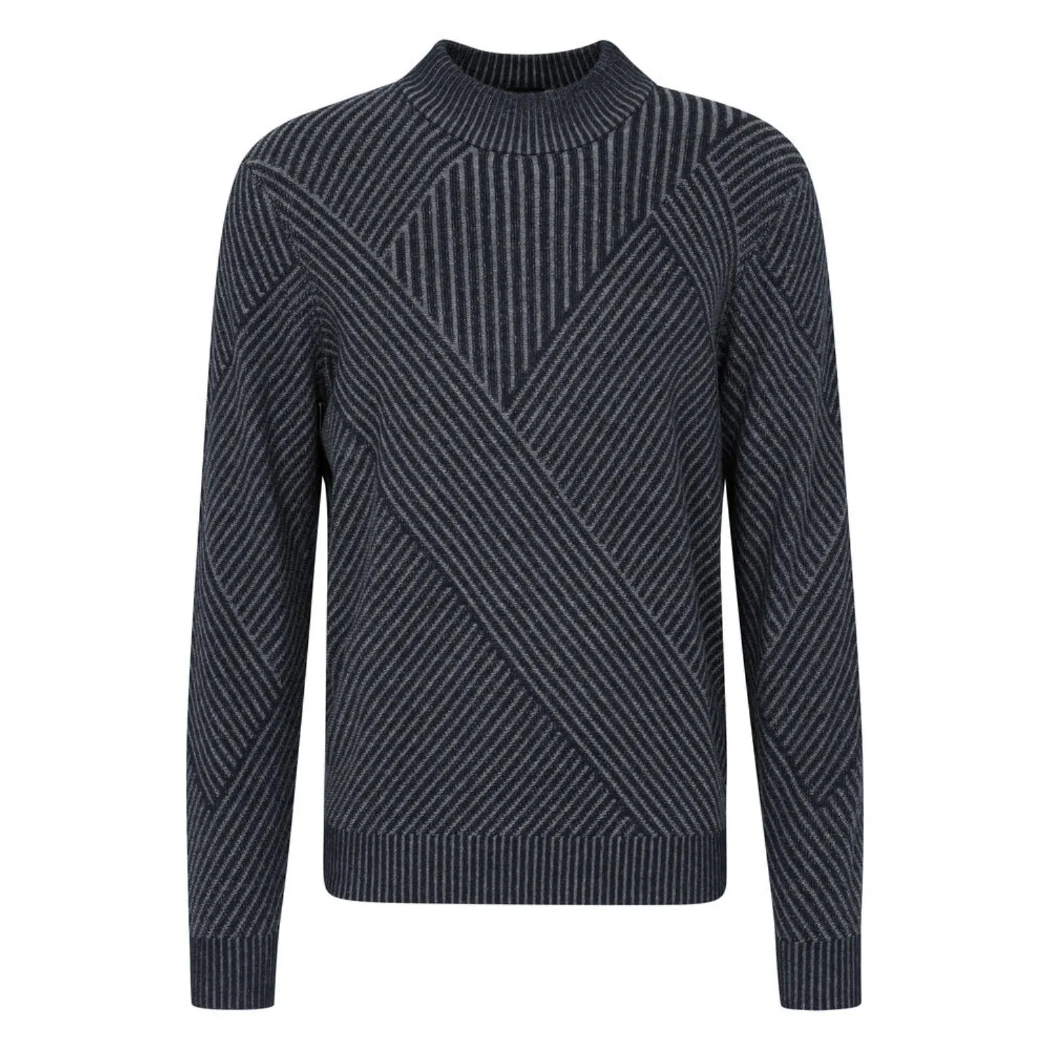 Bugatti Men's Wool Sweater with Round Neck and Turtleneck