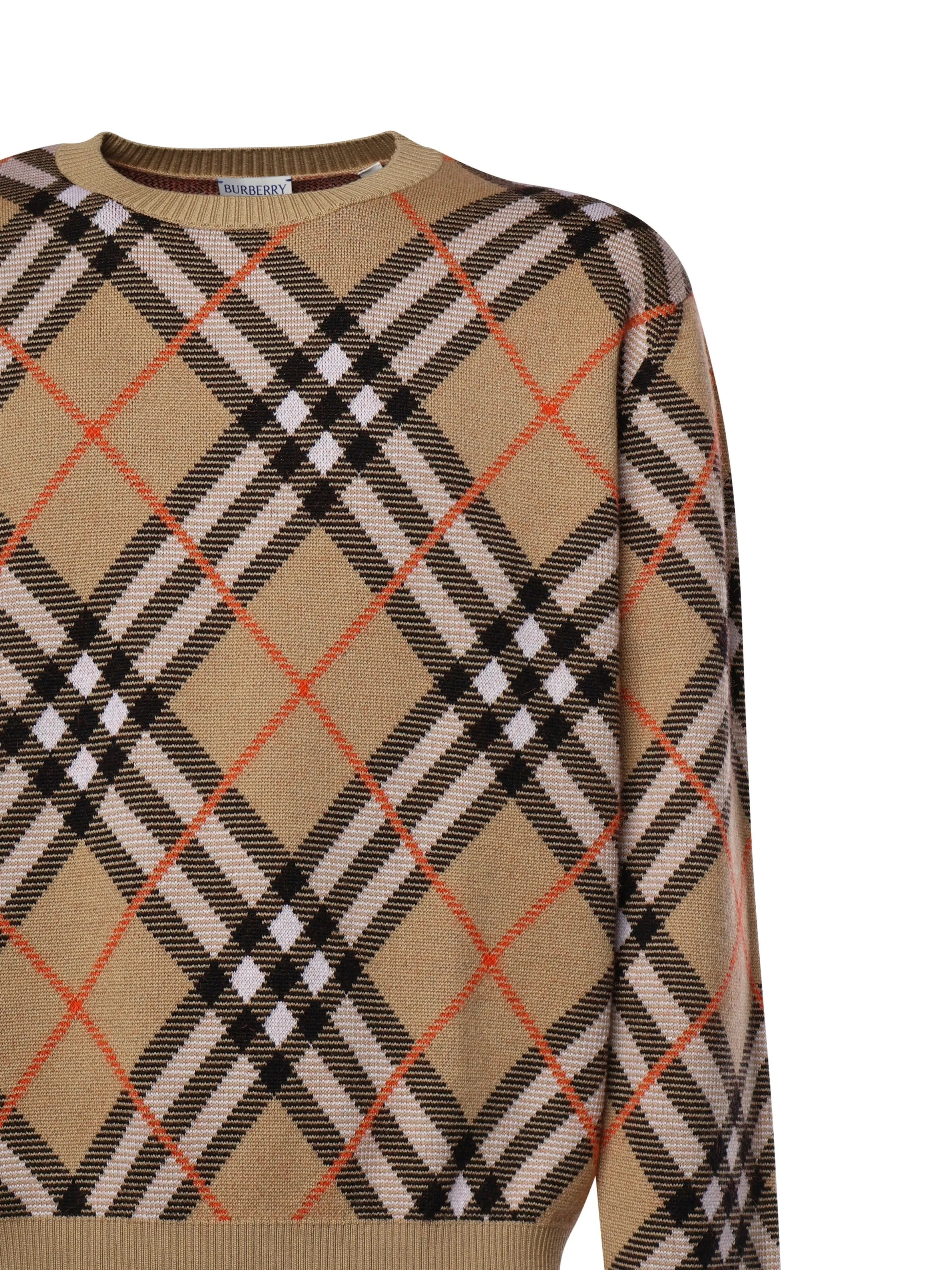 Burberry vintage check ull stickad tröja