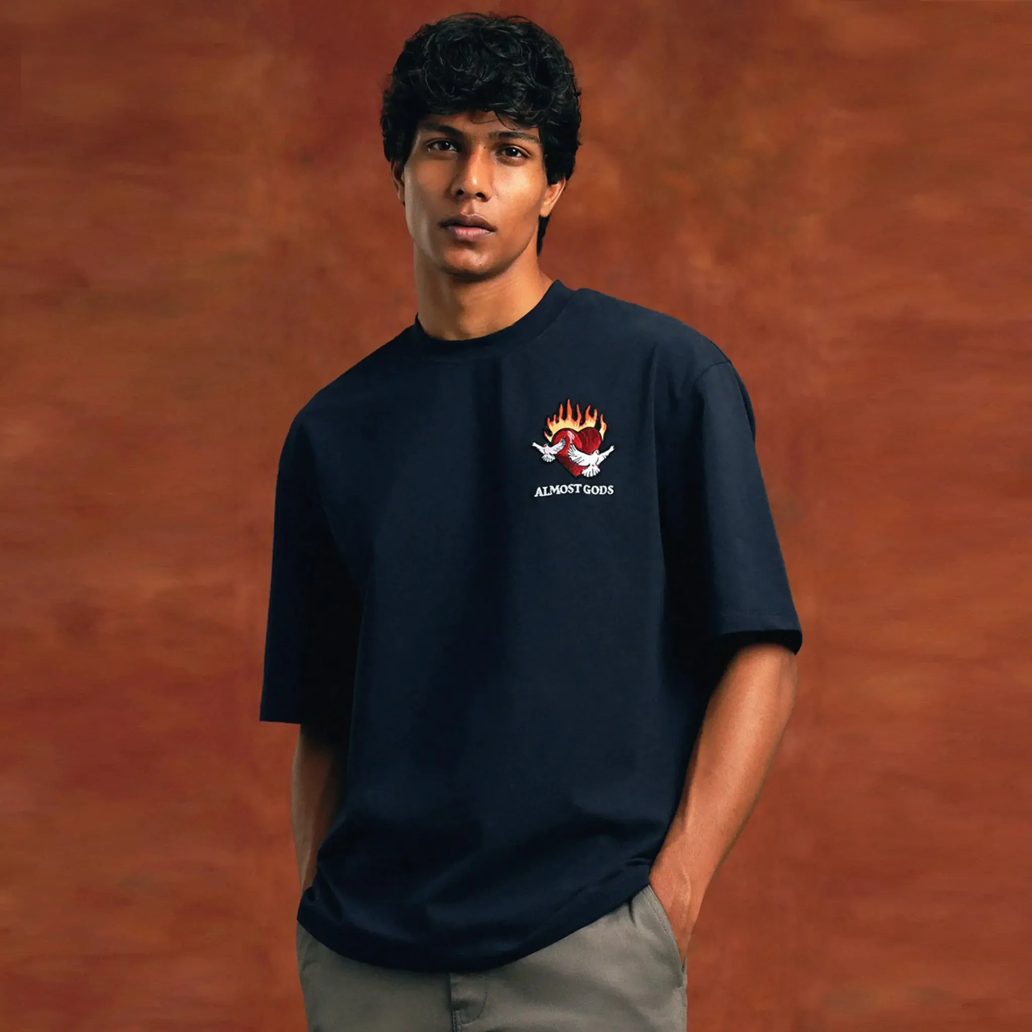 Burning Heart Tee (Navy)