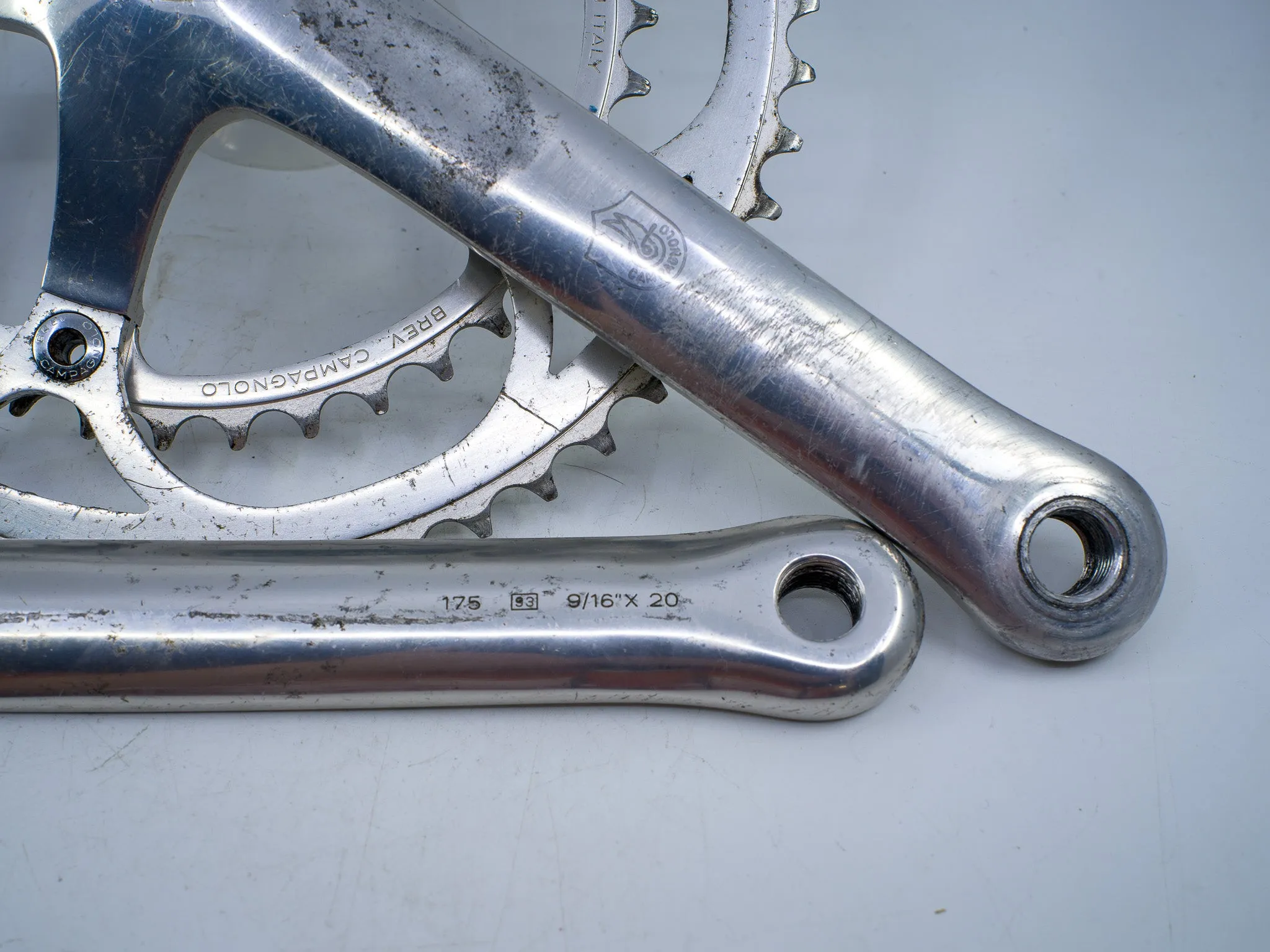 campagnolo c record crank set 175mm 135 bcd 53/39