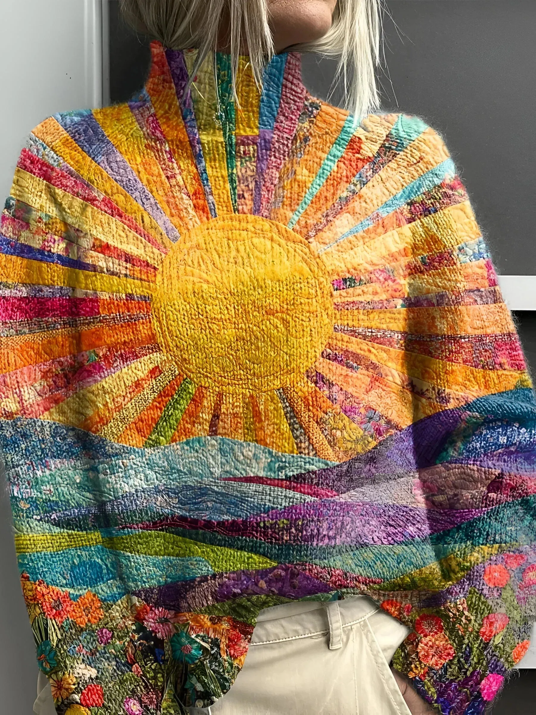 CARMEL - CHEERFUL COLOURFUL TURTLENECK SWEATER
