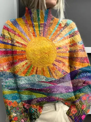 CARMEL - CHEERFUL COLOURFUL TURTLENECK SWEATER