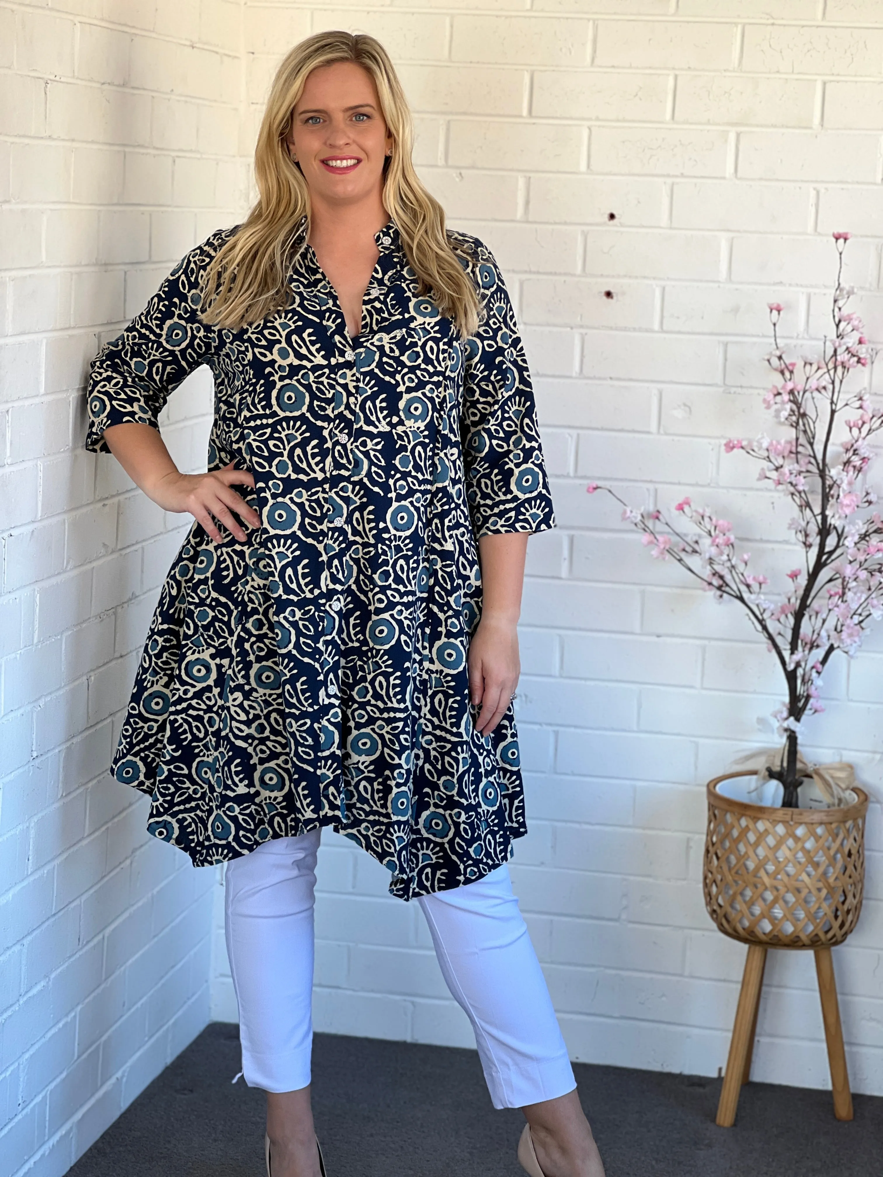 Carmen Mosaic Linen Shirt
