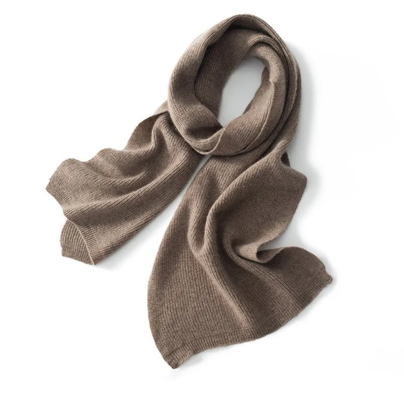 Cashmere Scarf For Couple Ribbed Knit Cashmere Neck Scarf Fall Winter