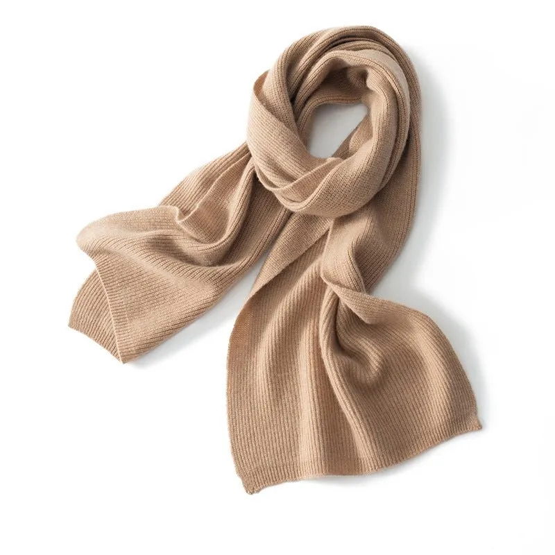 Cashmere Scarf For Couple Ribbed Knit Cashmere Neck Scarf Fall Winter