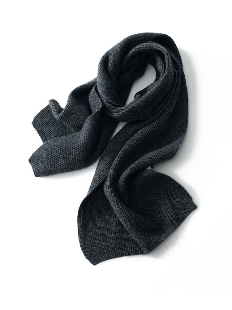 Cashmere Scarf For Couple Ribbed Knit Cashmere Neck Scarf Fall Winter