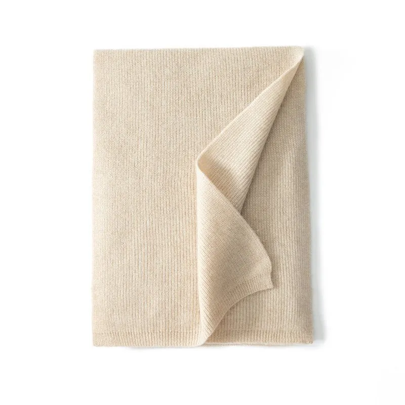 Cashmere Scarf For Couple Ribbed Knit Cashmere Neck Scarf Fall Winter