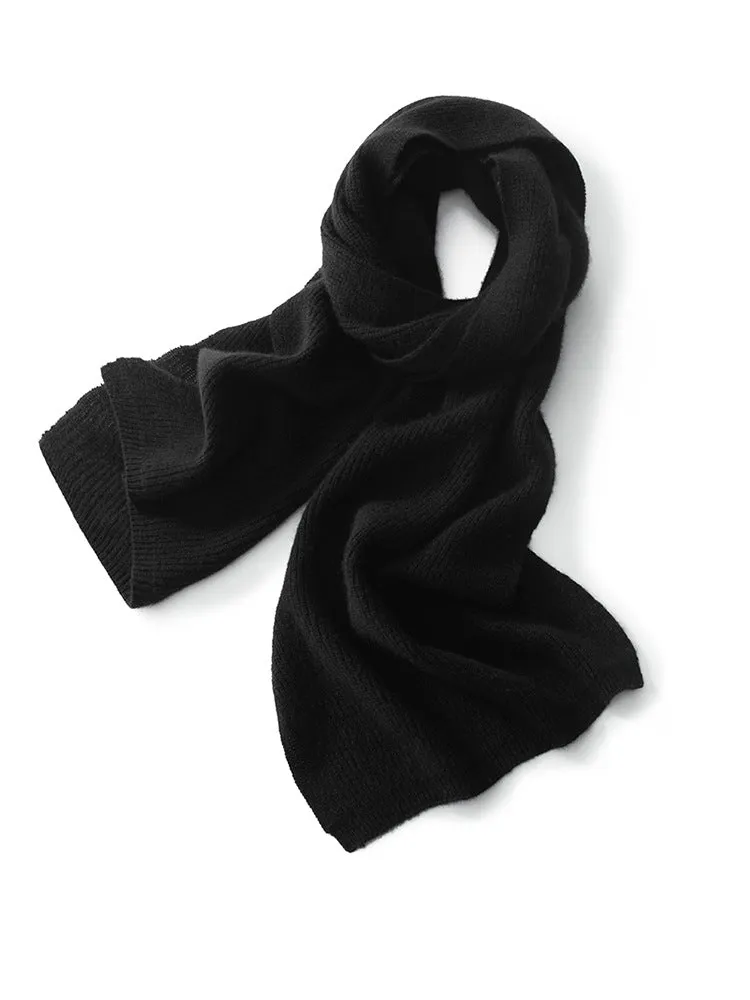 Cashmere Scarf For Couple Ribbed Knit Cashmere Neck Scarf Fall Winter