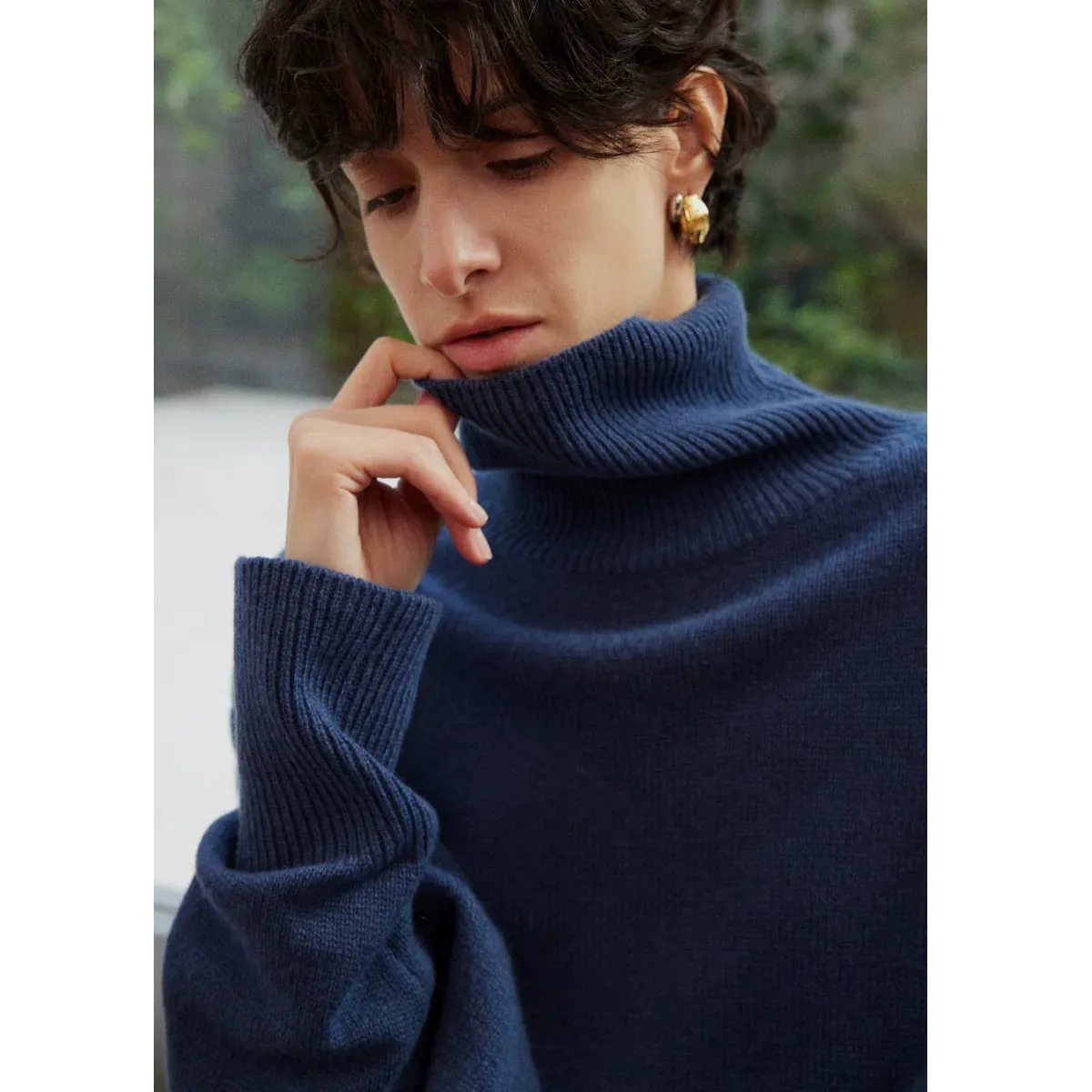 Cashmere Wool Turtleneck Sweater