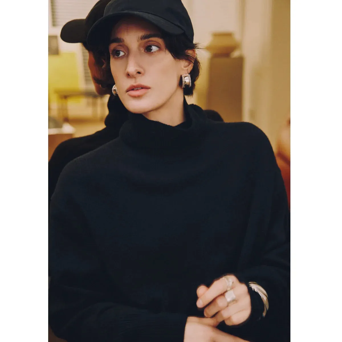 Cashmere Wool Turtleneck Sweater