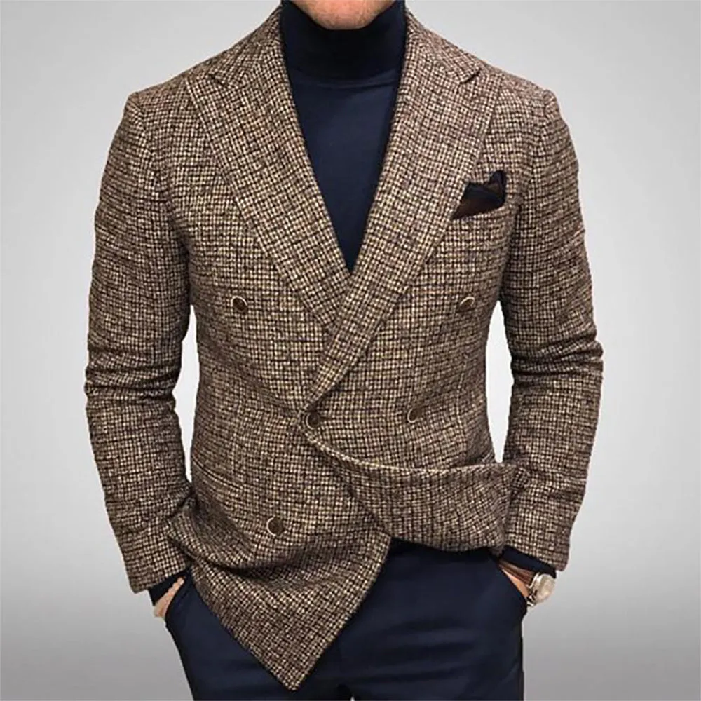 Casual Blazer Notched Lapel Slim Fit Suit Coat Business Tuxedo Top