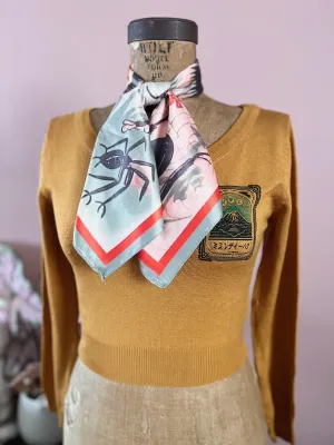 CAT MONSTERS CROP TOP LONG SLEEVE SWEATER*MUSTARD
