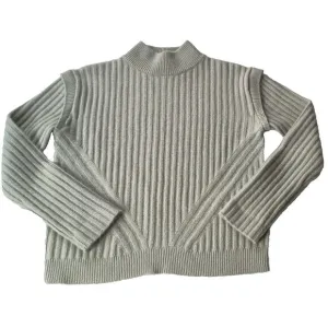 Catherine Malandrino Cashmere Ribbed Mock Neck Pullover Sweater Green Nordstrom