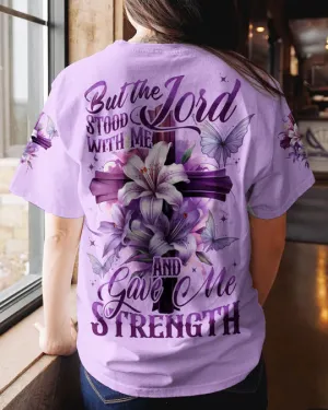 Christianartbag 3D T-Shirt For Women, But the Lord Stood With Me And Gave Me Strength, Christian Shirt, Faithful Fashion, 3D Printed Shirts for Christian Women, CAB3DS01240823.