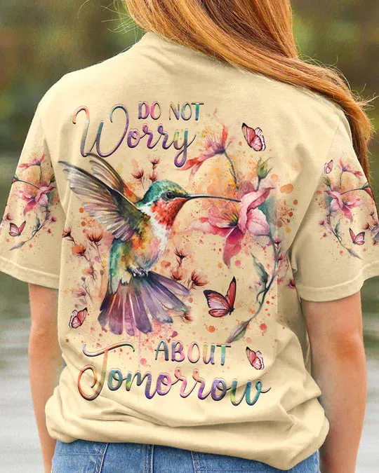 Christianartbag 3D T-Shirt For Women, Do Not Worry About Tomorrow, Christian Shirt, Faithful Fashion, 3D Printed Shirts for Christian Women