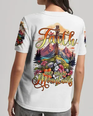 Christianartbag 3D T-Shirt For Women, Faith Can Move Mountains, Christian Shirt, Faithful Fashion, 3D Printed Shirts for Christian Women