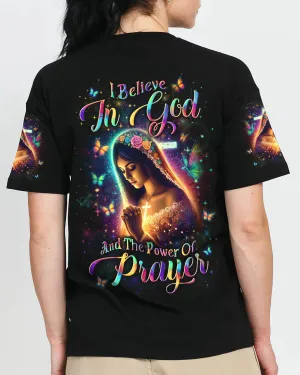 Christianartbag 3D T-Shirt For Women, I Believe In God Women's All Over Print Shirt, Christian Shirt, Faithful Fashion, 3D Printed Shirts for Christian Women, CABDS01221223