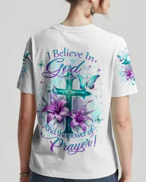 Christianartbag 3D T-Shirt For Women, I Believe In God Women's All Over Print Shirt, Christian Shirt, Faithful Fashion, 3D Printed Shirts for Christian Women, CABDS01261223