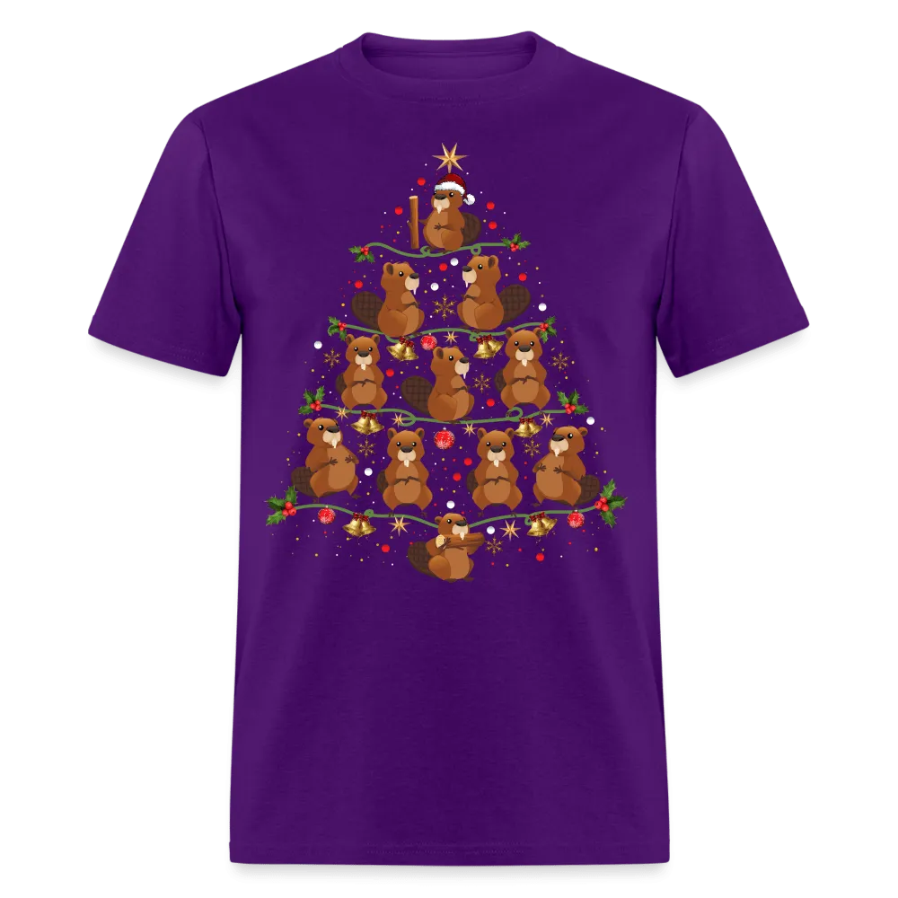 Christmas - Beaver Christmas Tree - Family Shirts Men, Woman Christmas T Shirts