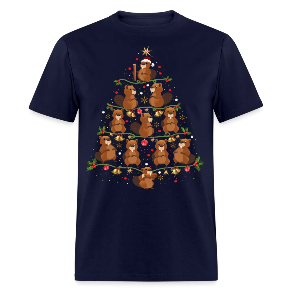 Christmas - Beaver Christmas Tree - Family Shirts Men, Woman Christmas T Shirts