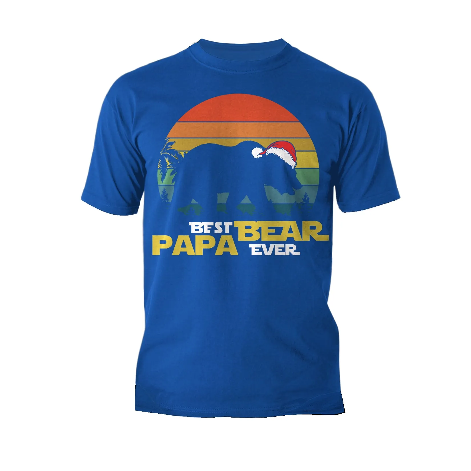 Christmas Best Papa Bear Ever Dad Father Vintage Xmas Family Men's T-Shirt
