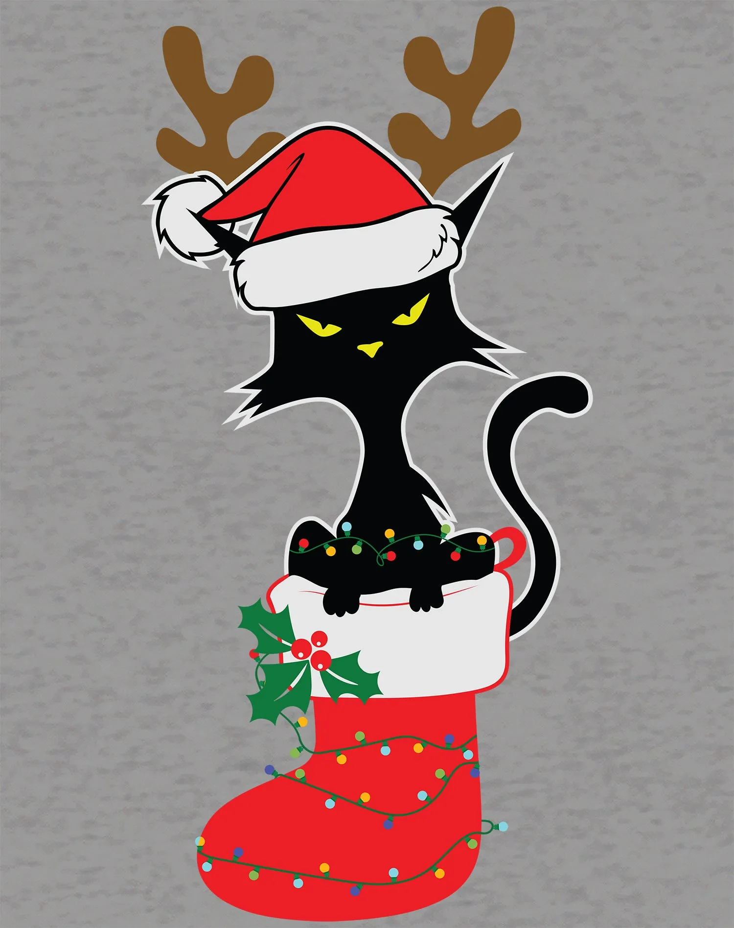 Christmas Cat Lover Santa Hat Stocking Vintage Fun Sweet Lol Kid's T-Shirt