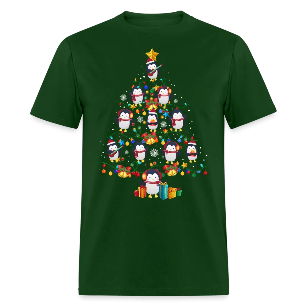 Christmas - Penguin Christmas Tree - Family Shirts Men, Woman Christmas T Shirts