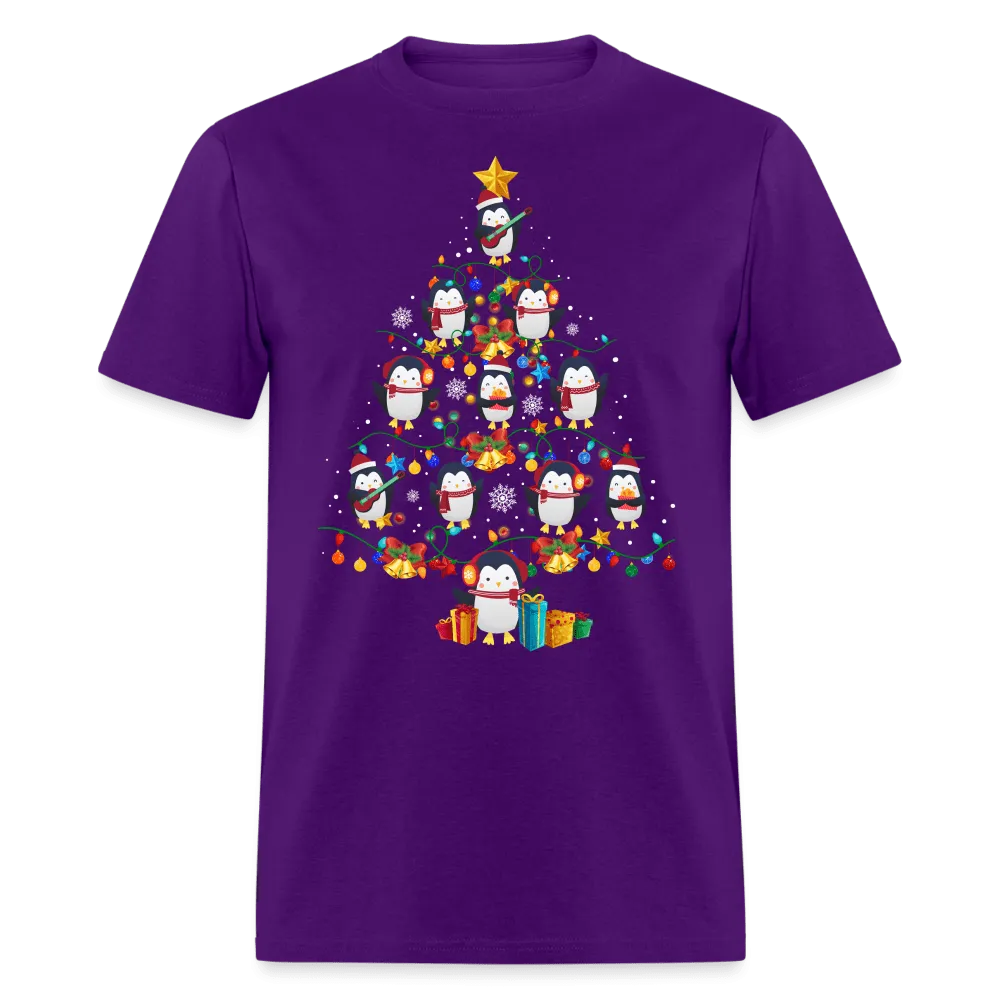 Christmas - Penguin Christmas Tree - Family Shirts Men, Woman Christmas T Shirts