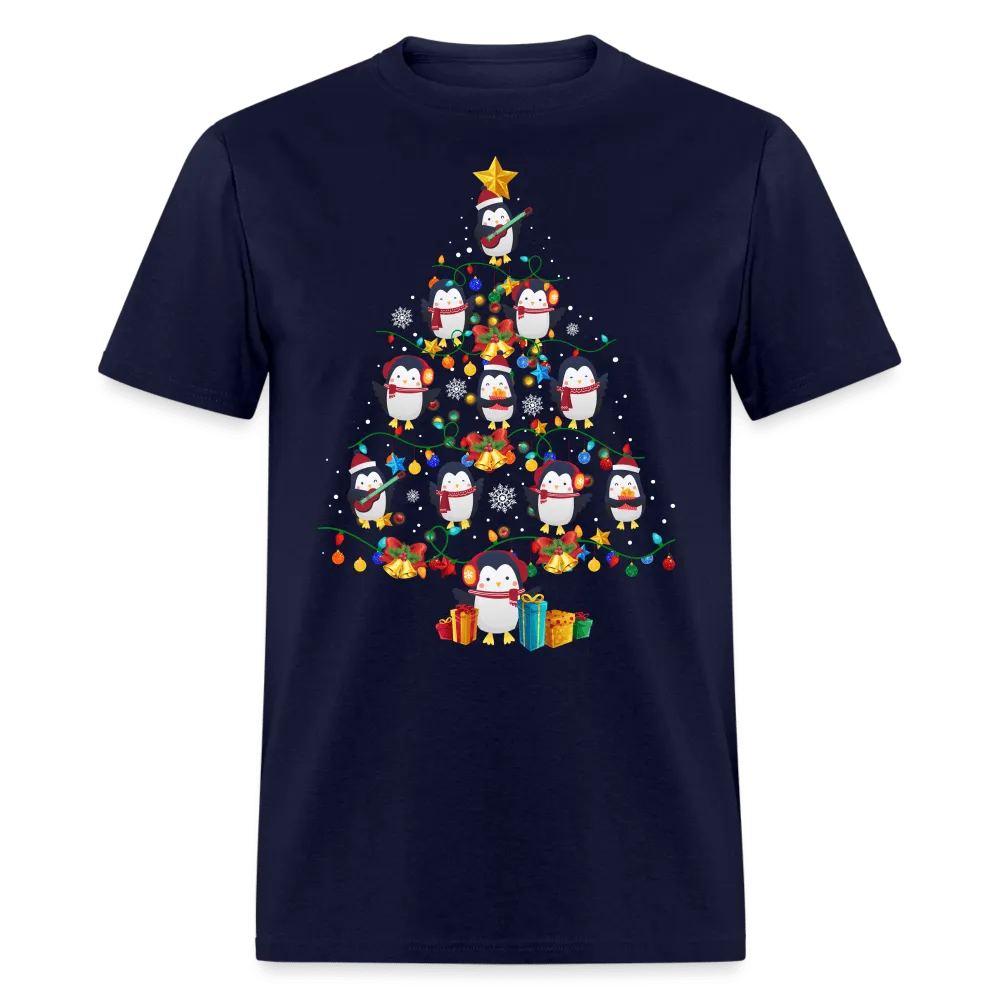 Christmas - Penguin Christmas Tree - Family Shirts Men, Woman Christmas T Shirts