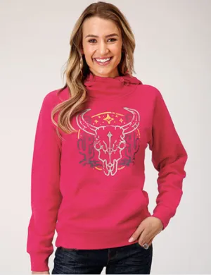 CL03-0398-0514-6092 Ladies Rose Heathered Assymetrical Hoodie