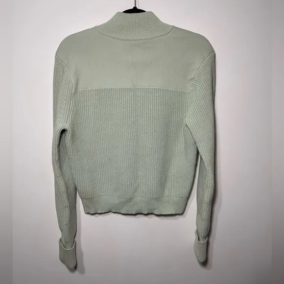Club Monaco Women’s Mint Green Ribbed quarter zip 1/4 sweater in M
